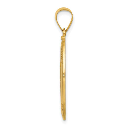 14K Gelbgold 14K Poliert und Satiniert St. Anthony Medaille Hohl Anhänger