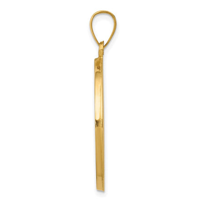 14K Gelbgold 14K Poliert und Satiniert St. Anthony Medaille Hohl Anhänger