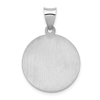 14K Weißgold 14K Weißgold Poliert/satin St. Anthony Medaille Hohl Anhänger