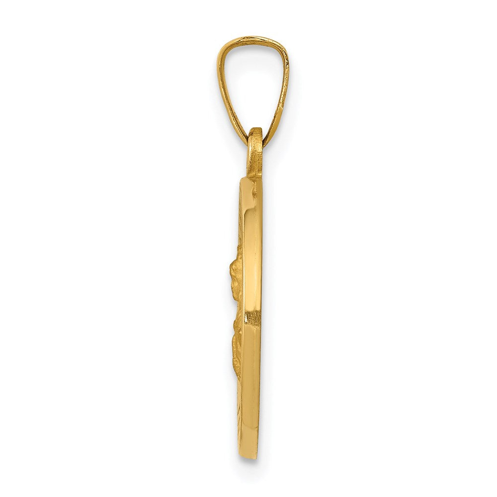 14K Gelbgold 14K Poliert und Satiniert St. Barbara Medaille Hohl Anhänger
