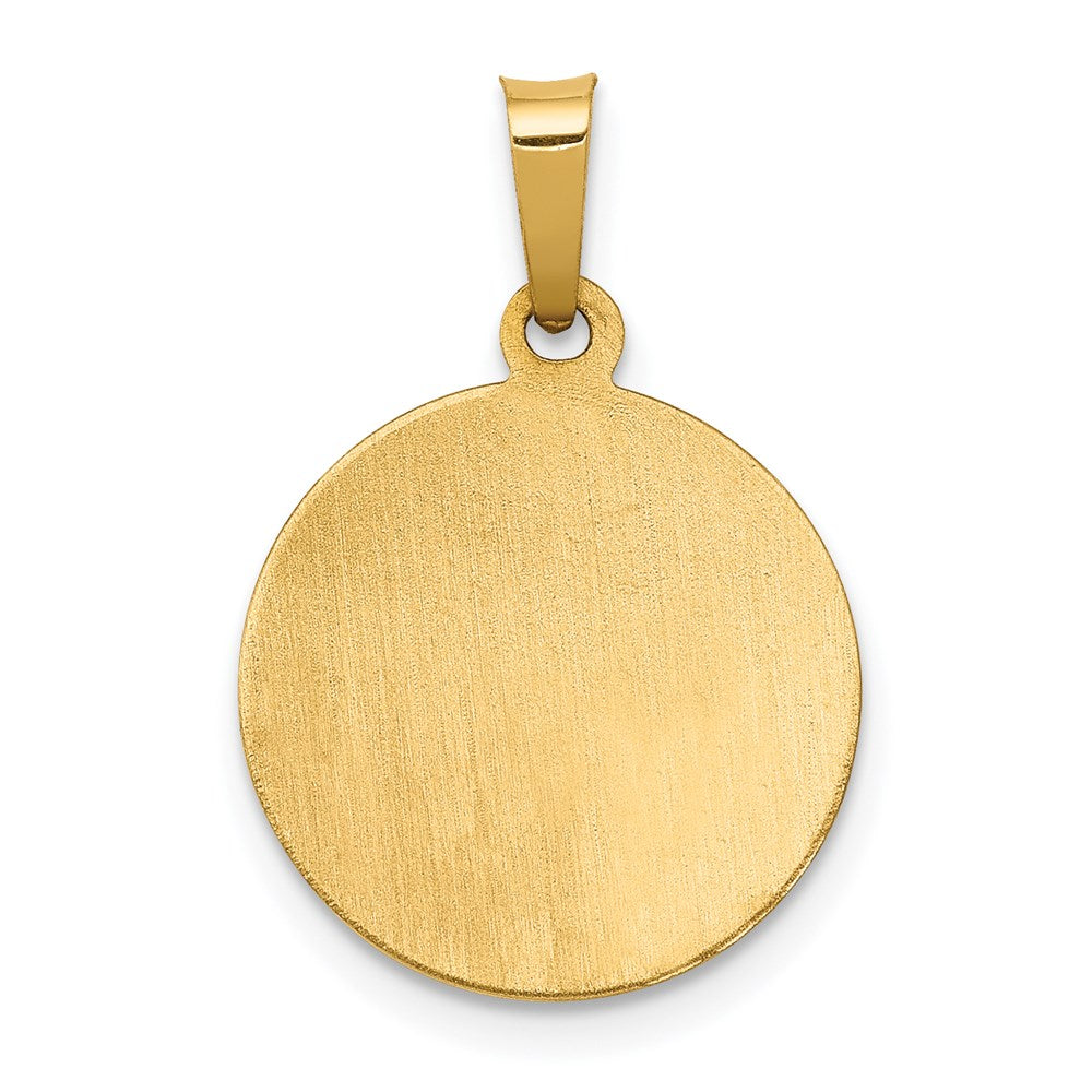 14K Gelbgold 14K Poliert und Satiniert St. Barbara Medaille Hohl Anhänger