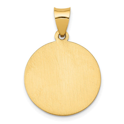 14K Gelbgold 14K Poliert und Satiniert St. Barbara Medaille Hohl Anhänger