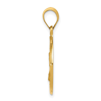 14K Gelbgold 14K Poliert und Satiniert St. Charles Medaille Hohl Anhänger