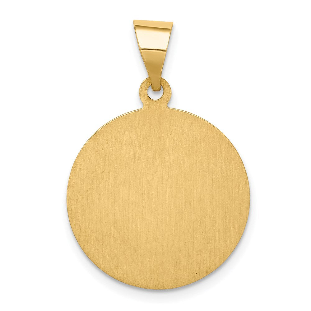 14K Gelbgold 14K Poliert und Satiniert St. Charles Medaille Hohl Anhänger