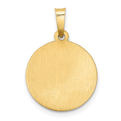 14K Gelbgold 14K Poliert und Satiniert St. Christopher Medaille Hohl Anhänger