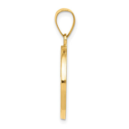 14K Gelbgold 14K Poliert und Satiniert St. Christopher Medaille Hohl Anhänger