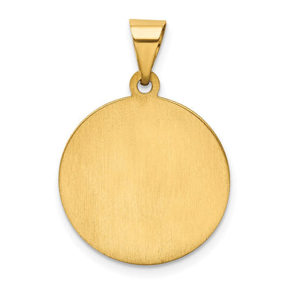 14K Gelbgold 14K Poliert und Satiniert St. Christopher Medaille Hohl Anhänger