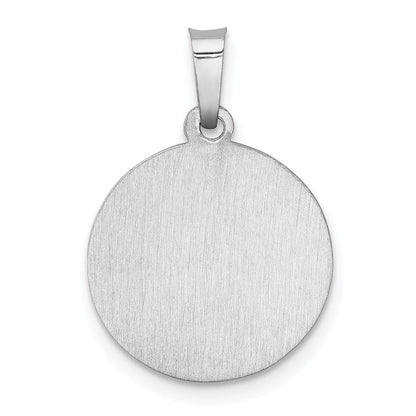14K Weißgold 14K Weißgold Poliert/satin St Christopher Medaille Hohl Anhänger