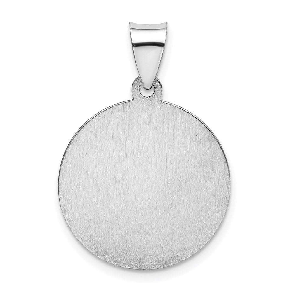 14K Weißgold 14K Weißgold Poliert/satin St Christopher Medaille Hohl Anhänger