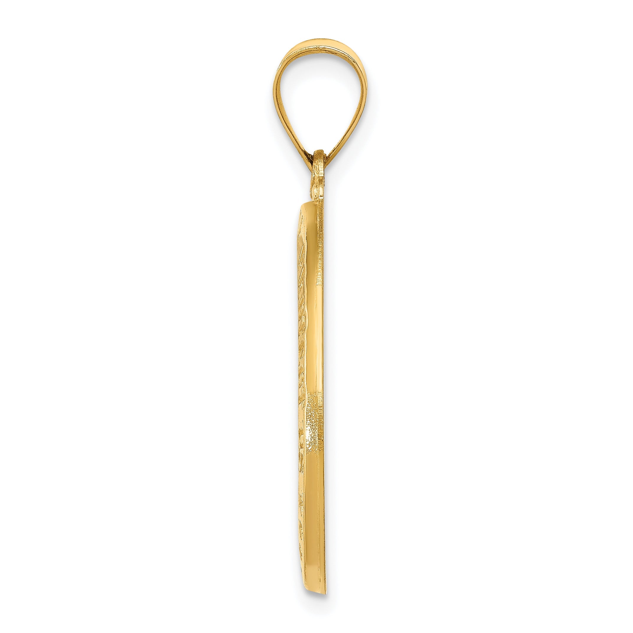 14K Gelbgold 14K Poliert und Satiniert St. Christopher Medaille Hohl Anhänger