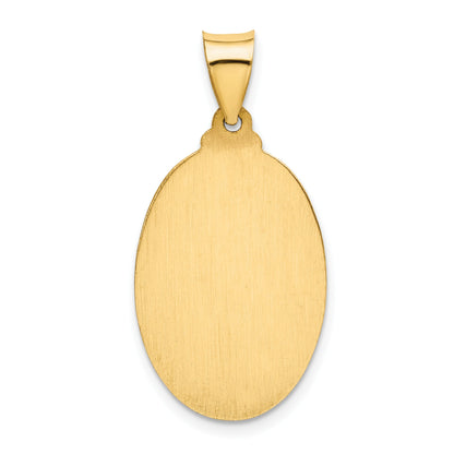 14K Gelbgold 14K Poliert und Satiniert St. Christopher Medaille Hohl Anhänger