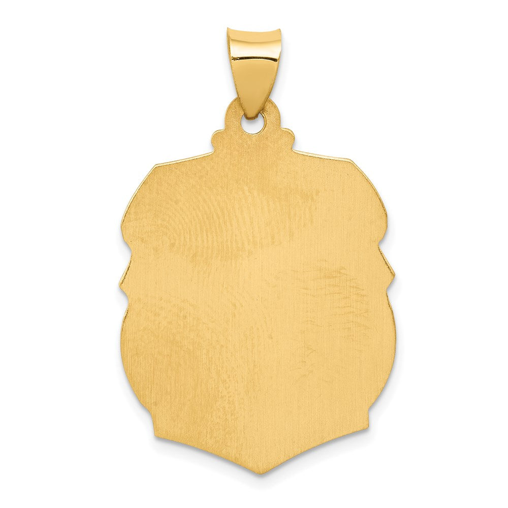 14K Gelbgold 14K Poliert und Satiniert St. Michael Abzeichen Medaille Hohl Anhänger