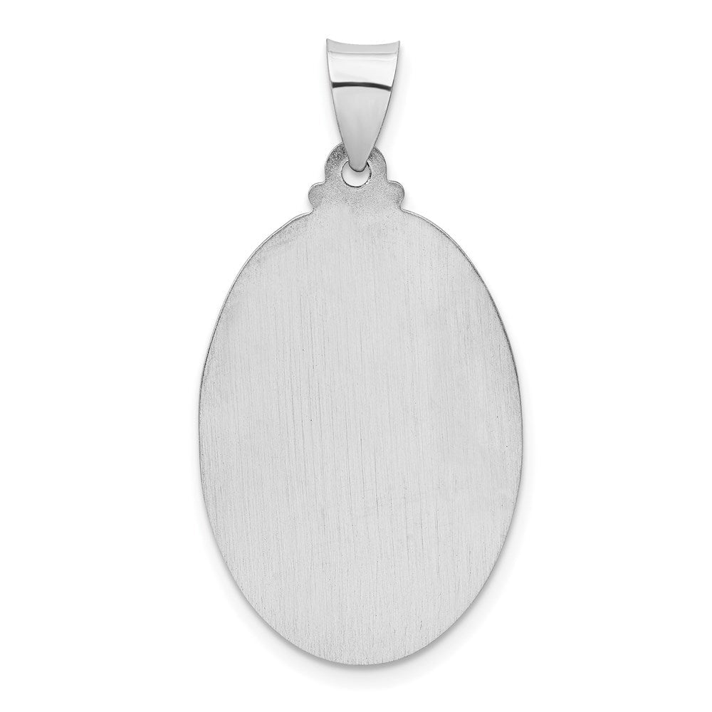 14K Weißgold 14K Weißgold Poliert/satin St Christopher Medaille Hohl Anhänger