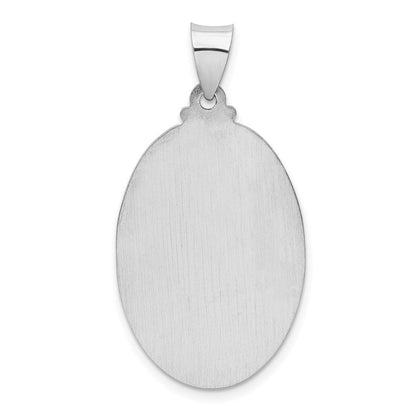 14K Weißgold 14K Weißgold Poliert/satin St Christopher Medaille Hohl Anhänger