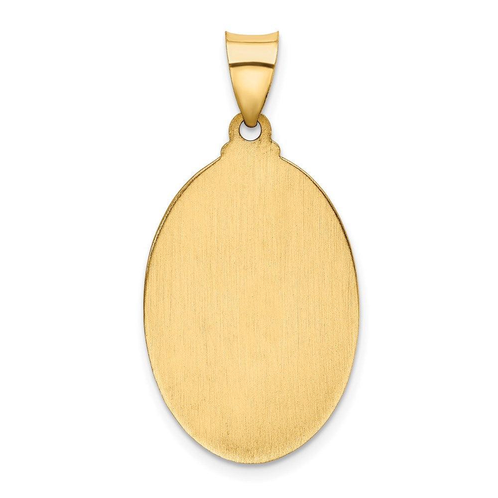 14K Gelbgold 14K Poliert und Satiniert St Christopher Medaille Hohl Anhänger