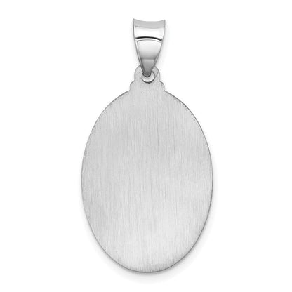 14K Weißgold Poliert/satin St Christopher Medaille Hohl Anhänger