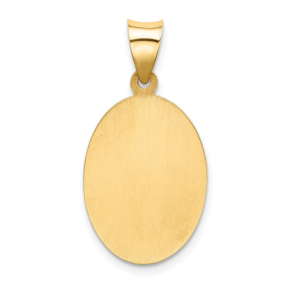 14K Gelbgold 14K Poliert und Satiniert St Christopher Medaille Hohl Anhänger