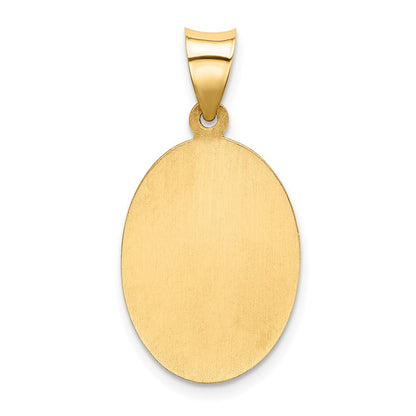 14K Gelbgold 14K Poliert und Satiniert St Christopher Medaille Hohl Anhänger