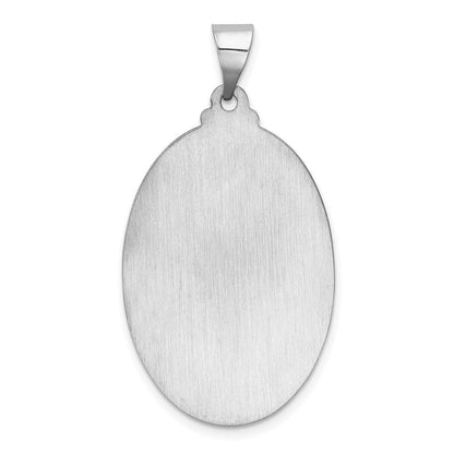 14K Weißgold 14K Weißgold Poliert/satin St Christopher Medaille Hohl Anhänger