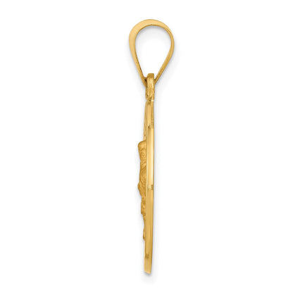 14K Gelbgold 14K Poliert und Satiniert St Edward Medaille Hohl Anhänger