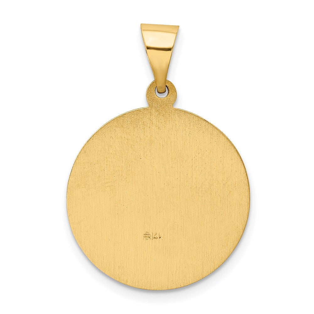 14K Gelbgold 14K Poliert und Satiniert St Edward Medaille Hohl Anhänger