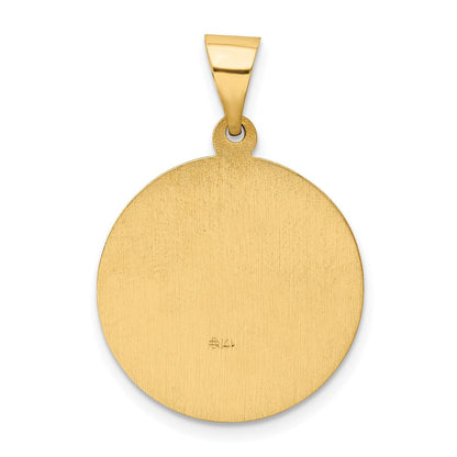 14K Gelbgold 14K Poliert und Satiniert St Edward Medaille Hohl Anhänger