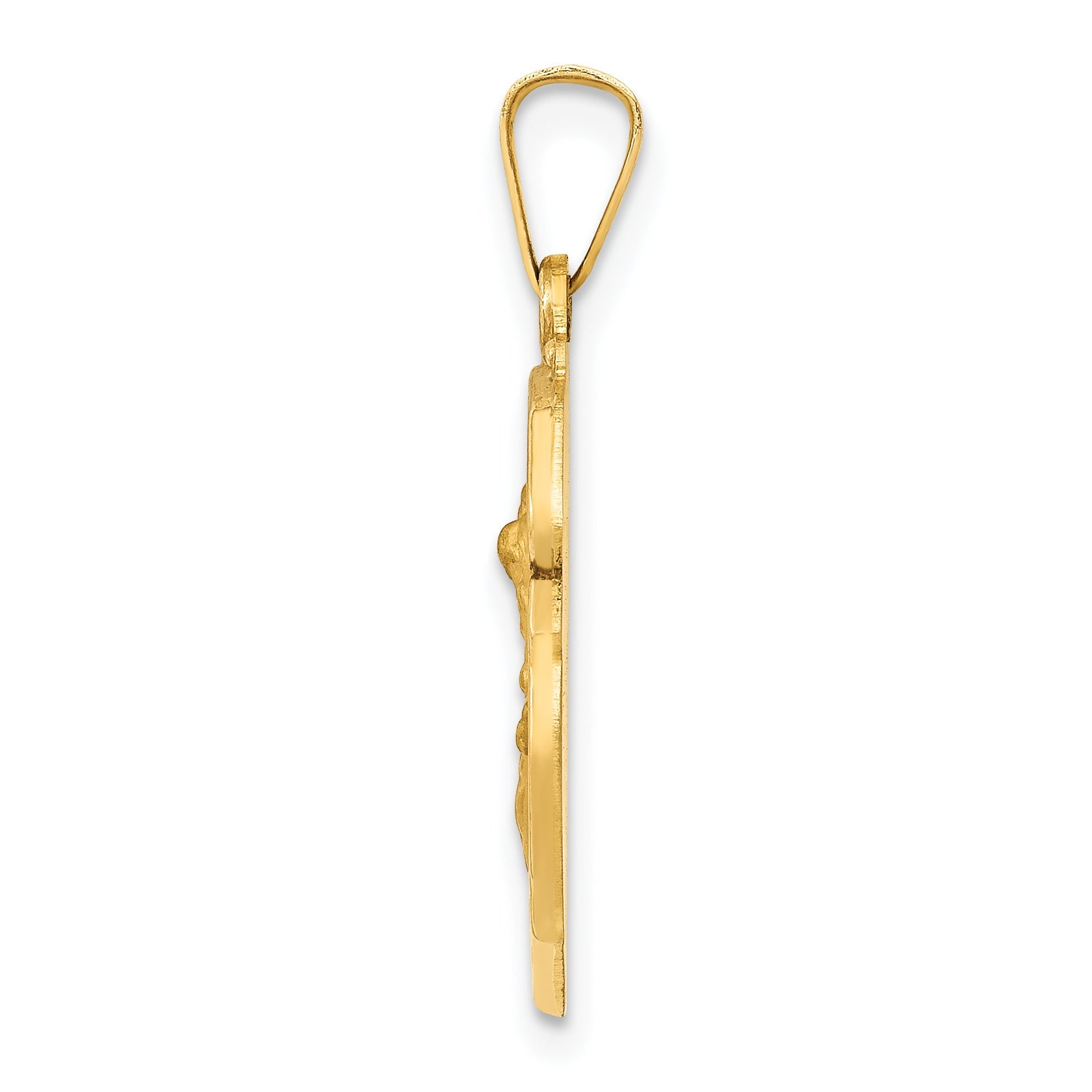 14K Gelbgold 14K Poliert und Satiniert St Michael Abzeichen Medaille Hohl Anhänger