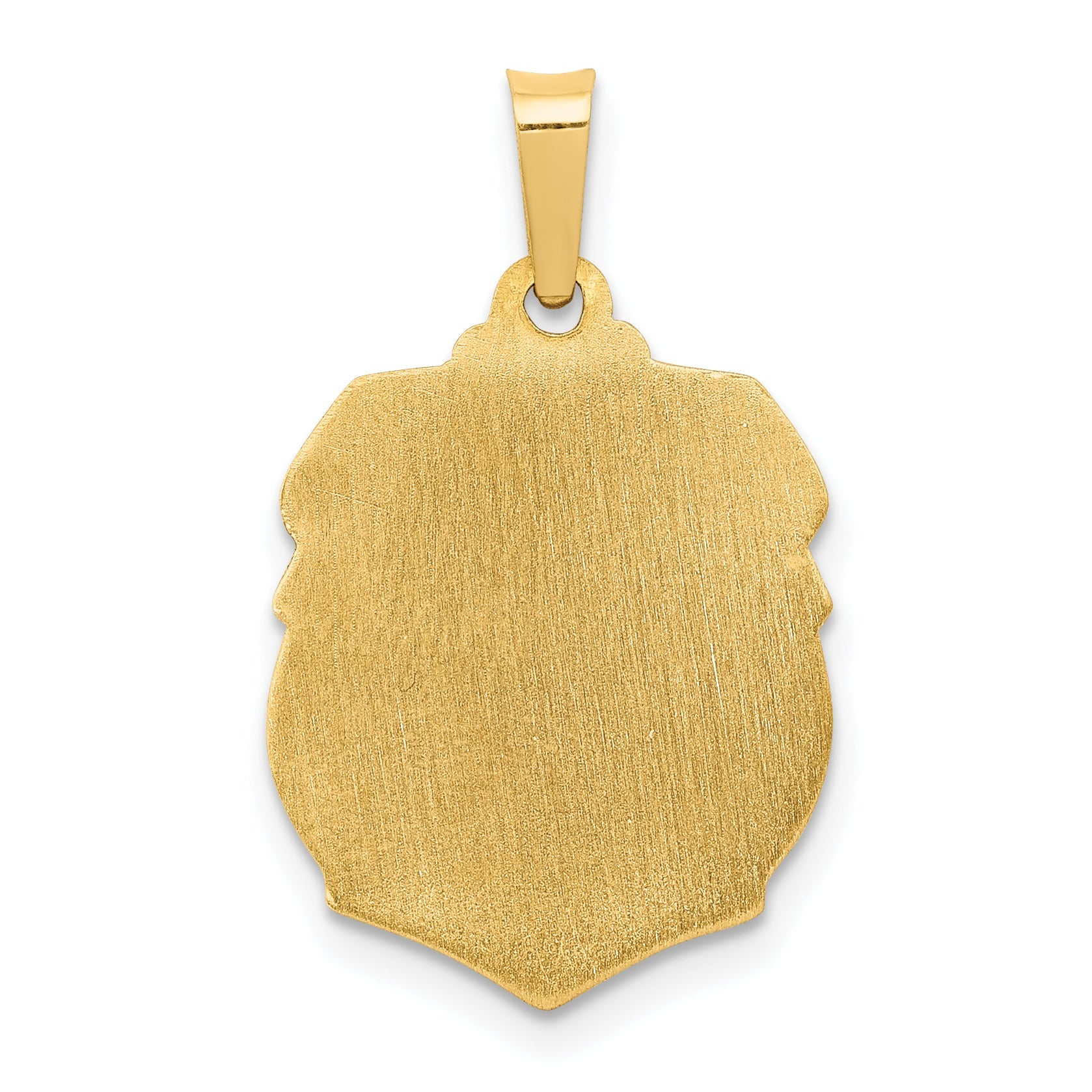 14K Gelbgold 14K Poliert und Satiniert St Michael Abzeichen Medaille Hohl Anhänger