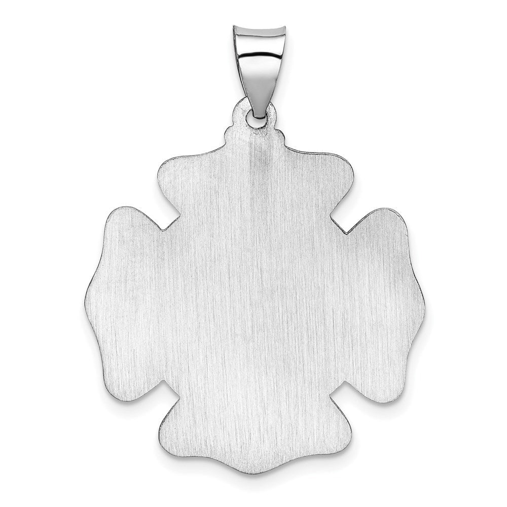 14K Weißgold 14K Weißgold Poliert/satin St Florian Abzeichen Medaille Hohl Anhänger