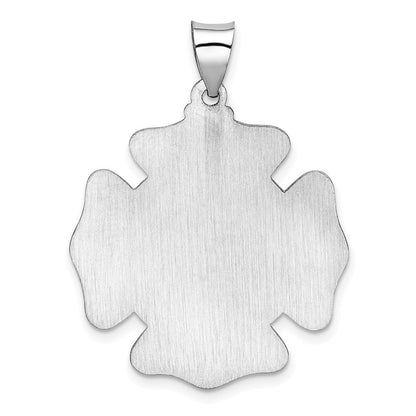 14K Weißgold 14K Weißgold Poliert/satin St Florian Abzeichen Medaille Hohl Anhänger