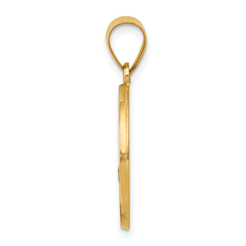 14K Gelbgold 14K Poliert und Satiniert St Florian Medaille Hohl Anhänger