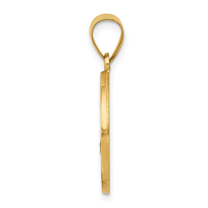 14K Gelbgold 14K Poliert und Satiniert St Florian Medaille Hohl Anhänger
