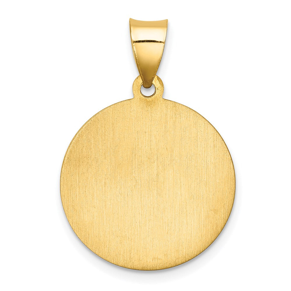 14K Gelbgold 14K Poliert und Satiniert St Florian Medaille Hohl Anhänger