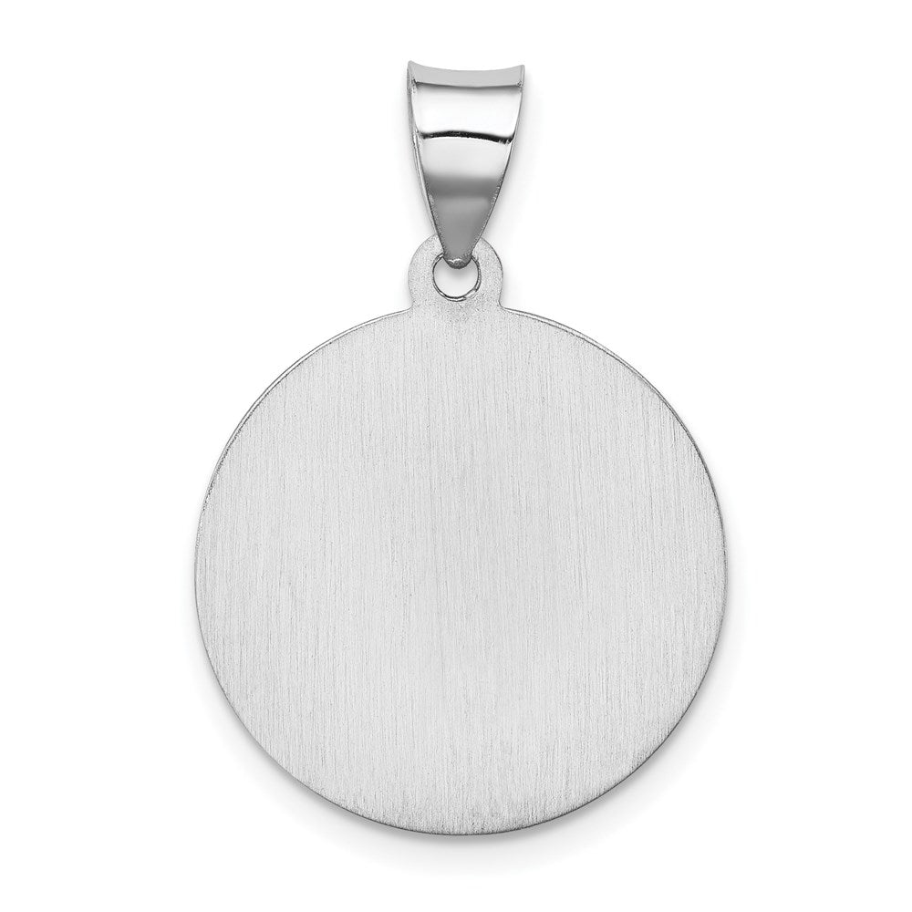 14K Weißgold 14K Weißgold Poliert und Satiniert St Florian Medaille Hohl Anhänger