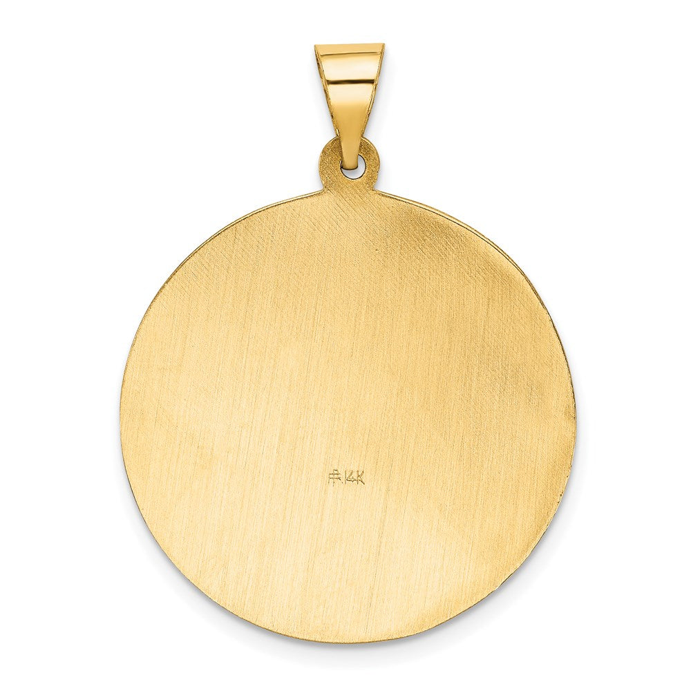 14K Gelbgold 14K Poliert und Satiniert St Florian Medaille Hohl Anhänger