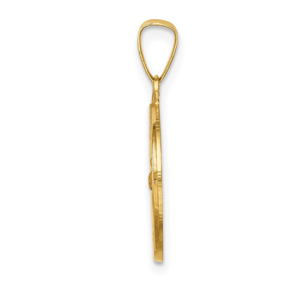 14K Gelbgold 14K Poliert und Satiniert St Franziskus Medaille Hohl Anhänger