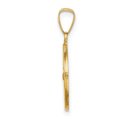 14K Gelbgold 14K Poliert und Satiniert St Franziskus Medaille Hohl Anhänger