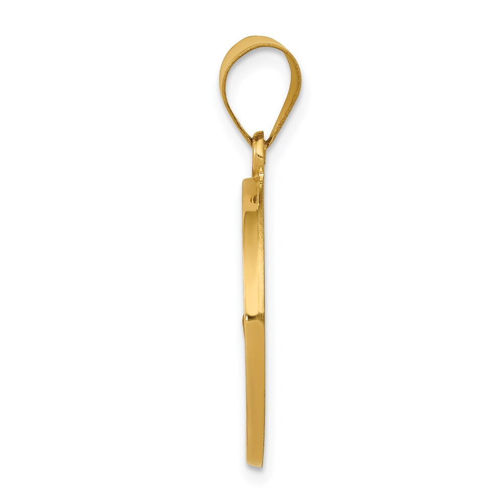 14K Gelbgold 14K Poliert und Satiniert St Franziskus Medaille Hohl Anhänger