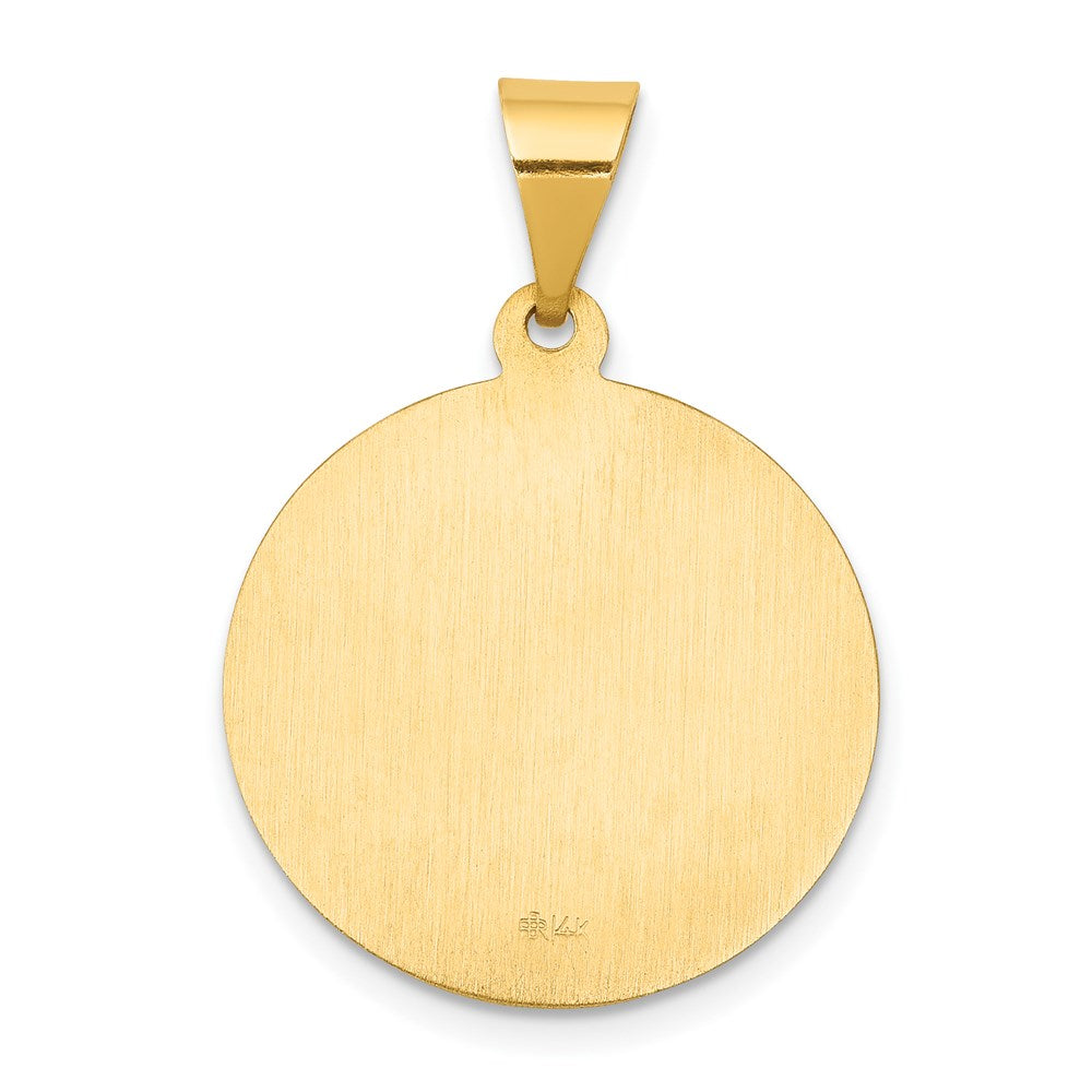 14K Gelbgold 14K Poliert und Satiniert St Franziskus Medaille Hohl Anhänger