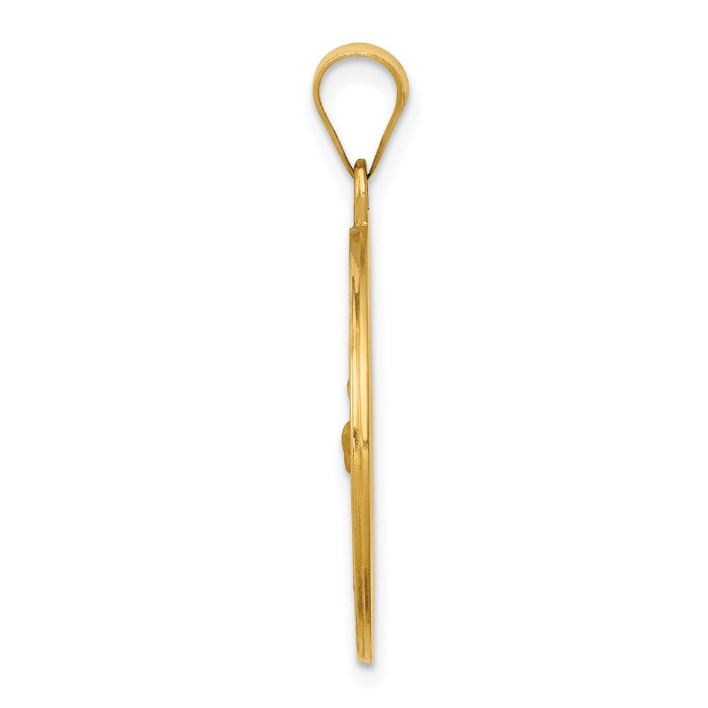 14K Gelbgold 14K Poliert und Satiniert St Franziskus Medaille Hohl Anhänger