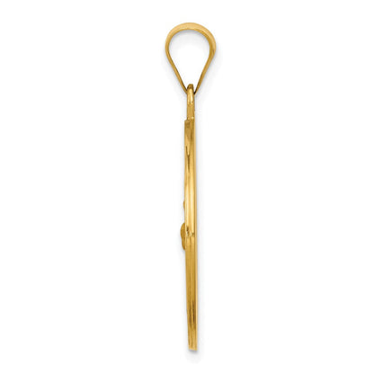 14K Gelbgold 14K Poliert und Satiniert St Franziskus Medaille Hohl Anhänger