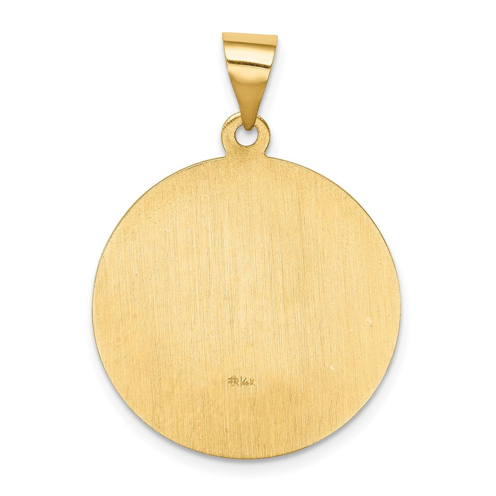 14K Gelbgold 14K Poliert und Satiniert St Franziskus Medaille Hohl Anhänger