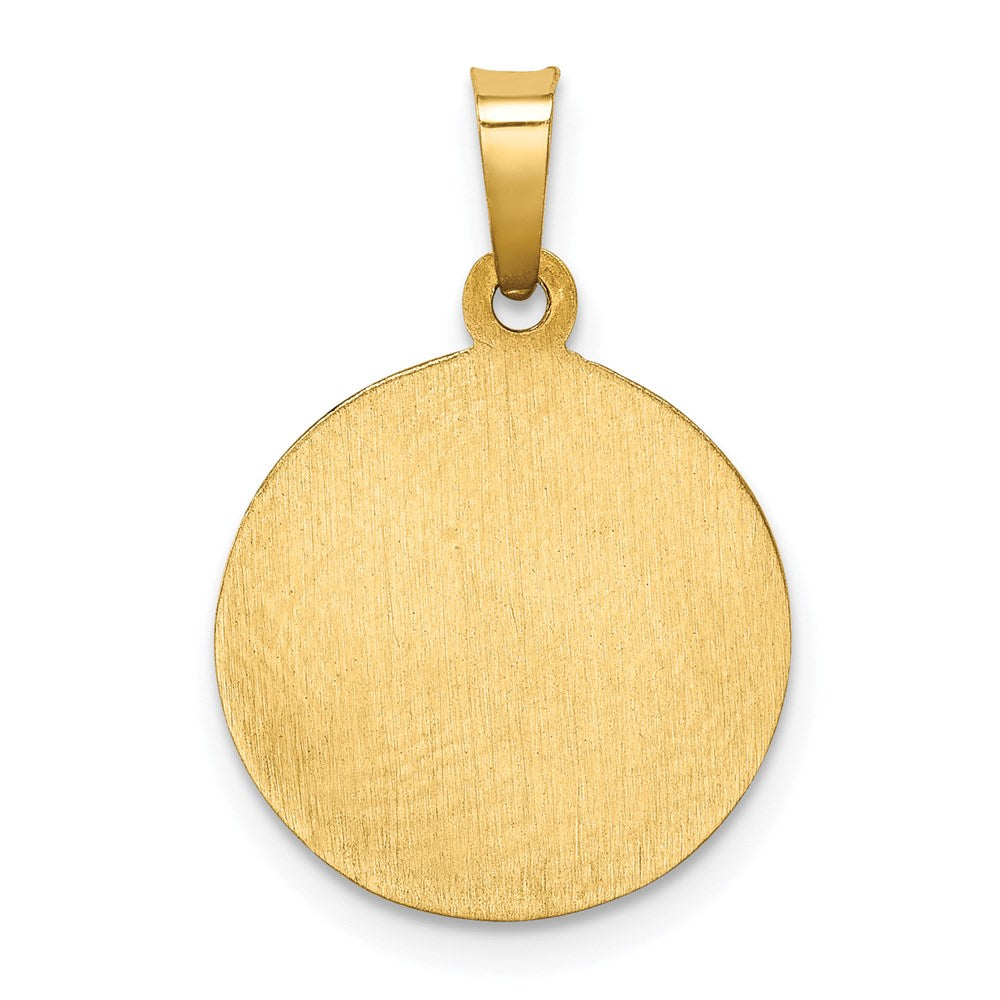 14K Gelbgold 14K Poliert und Satiniert St Franziskus Of Assisi Medaille Hohl Anhänger