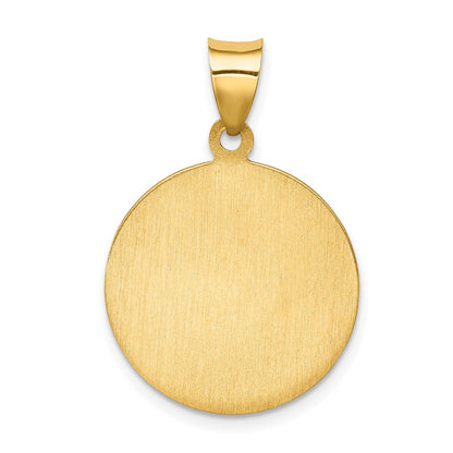 14K Gelbgold 14K Poliert und Satiniert St Franziskus Of Assisi Medaille Hohl Anhänger