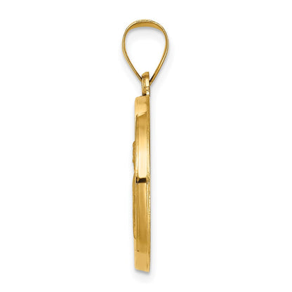 14K Gelbgold 14K Poliert und Satiniert St Gabriel Medaille Hohl Anhänger