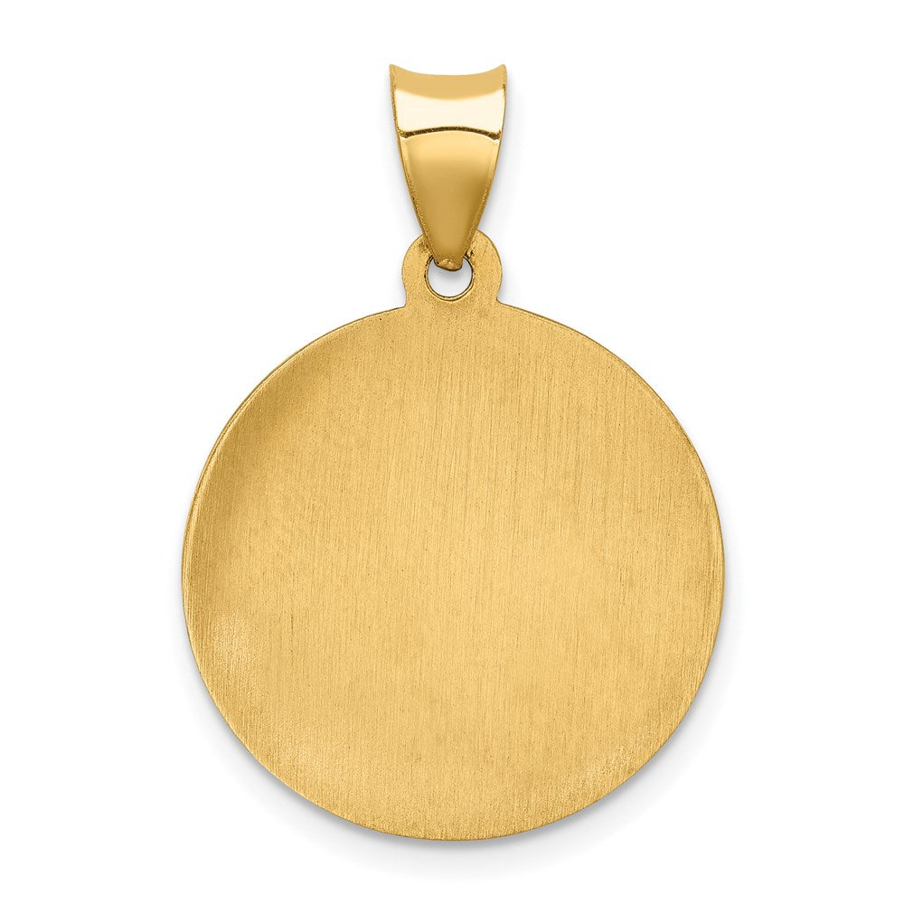 14K Gelbgold 14K Poliert und Satiniert St Gabriel Medaille Hohl Anhänger