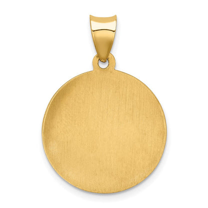 14K Gelbgold 14K Poliert und Satiniert St Gabriel Medaille Hohl Anhänger