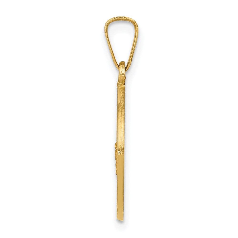 14K Gelbgold 14K Poliert und Satiniert St George Medaille Hohl Anhänger
