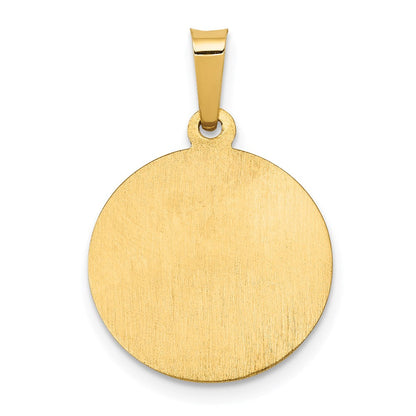 14K Gelbgold 14K Poliert und Satiniert St George Medaille Hohl Anhänger