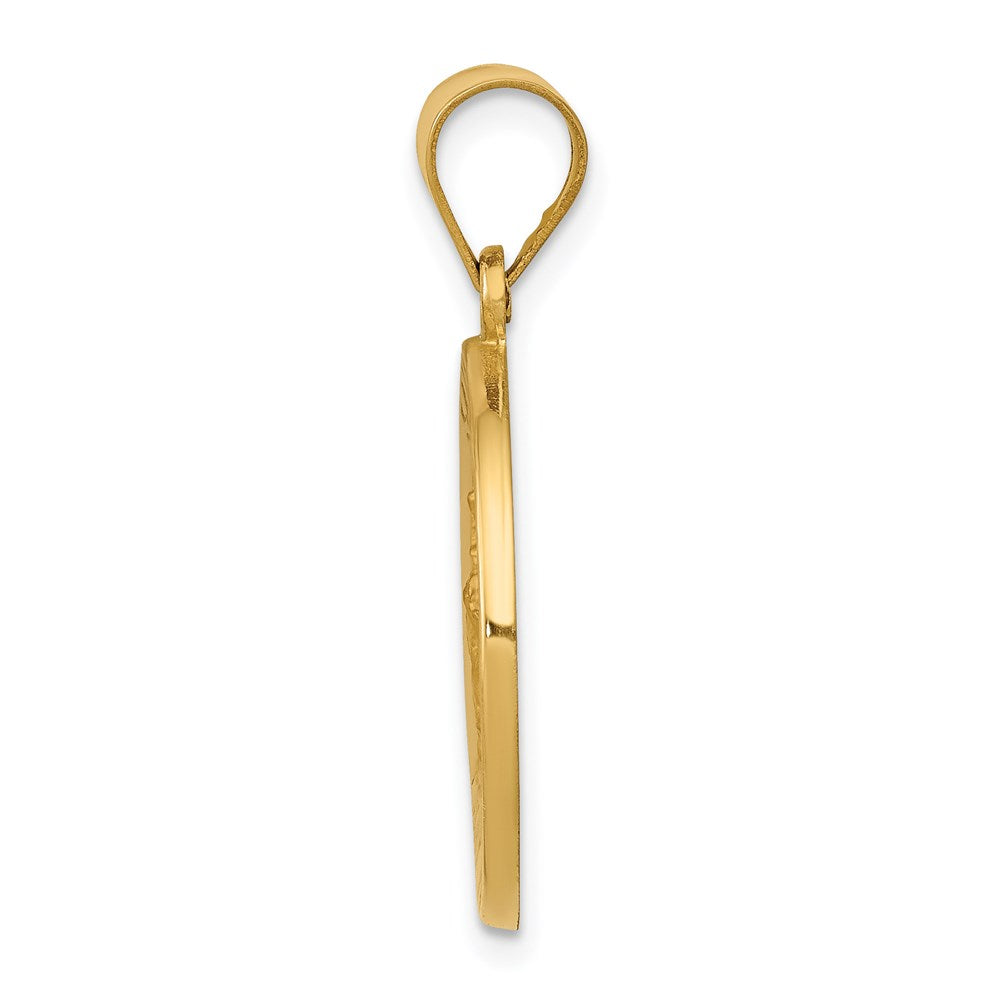 14K Gelbgold 14K Poliert und Satiniert St George Medaille Hohl Anhänger